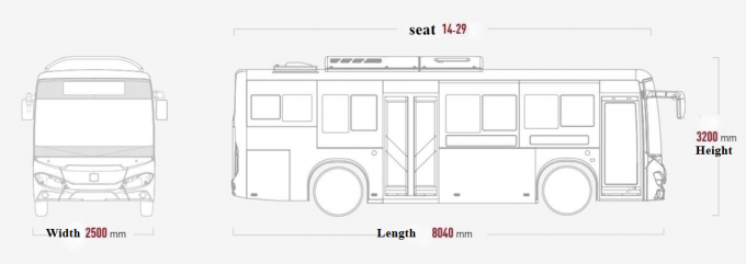 8 Meter reiner elektrischer Bus Modell TEG6803BEV mit maximaler Kapazität von 70 Personen 2