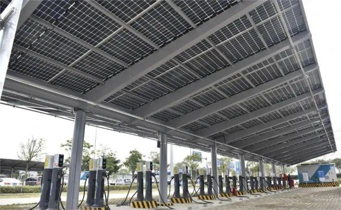 Parkplatz für Solarzellen für Elektrofahrzeuge mit Ladestütz 2 in 1 Ladelösung 1